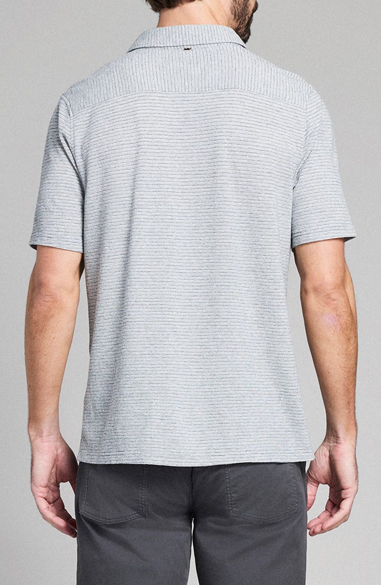 Billy Reid Textured Treme Knit Short Sleeve Button-Up Shirt, Alternate, color, Grey Heather