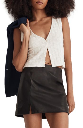 Madewell Basket Stitch Vest In Brown