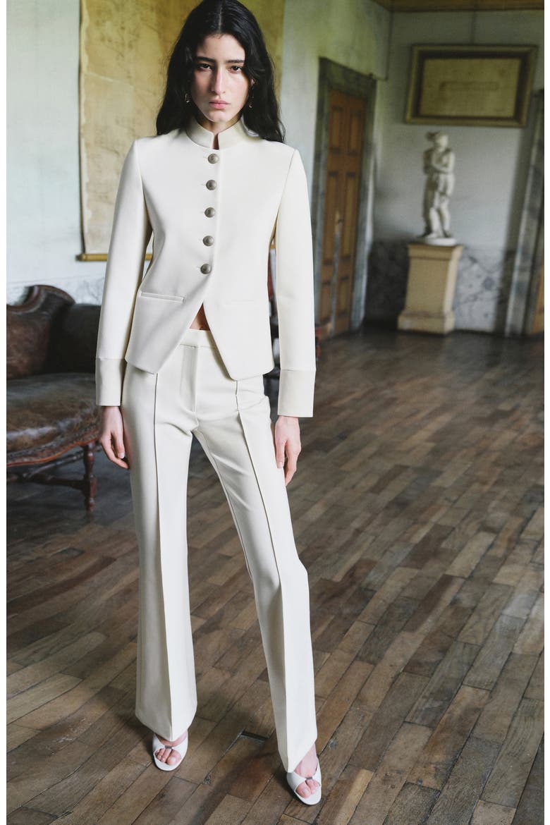 Seamed Flared Pants, Alternate, color, OFF WHITE