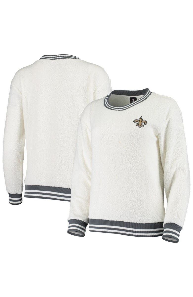CONCEPTS SPORT Women's Concepts Sport Cream/Charcoal New Orleans Saints Granite Knit Pullover Sweatshirt, Alternate, color, 