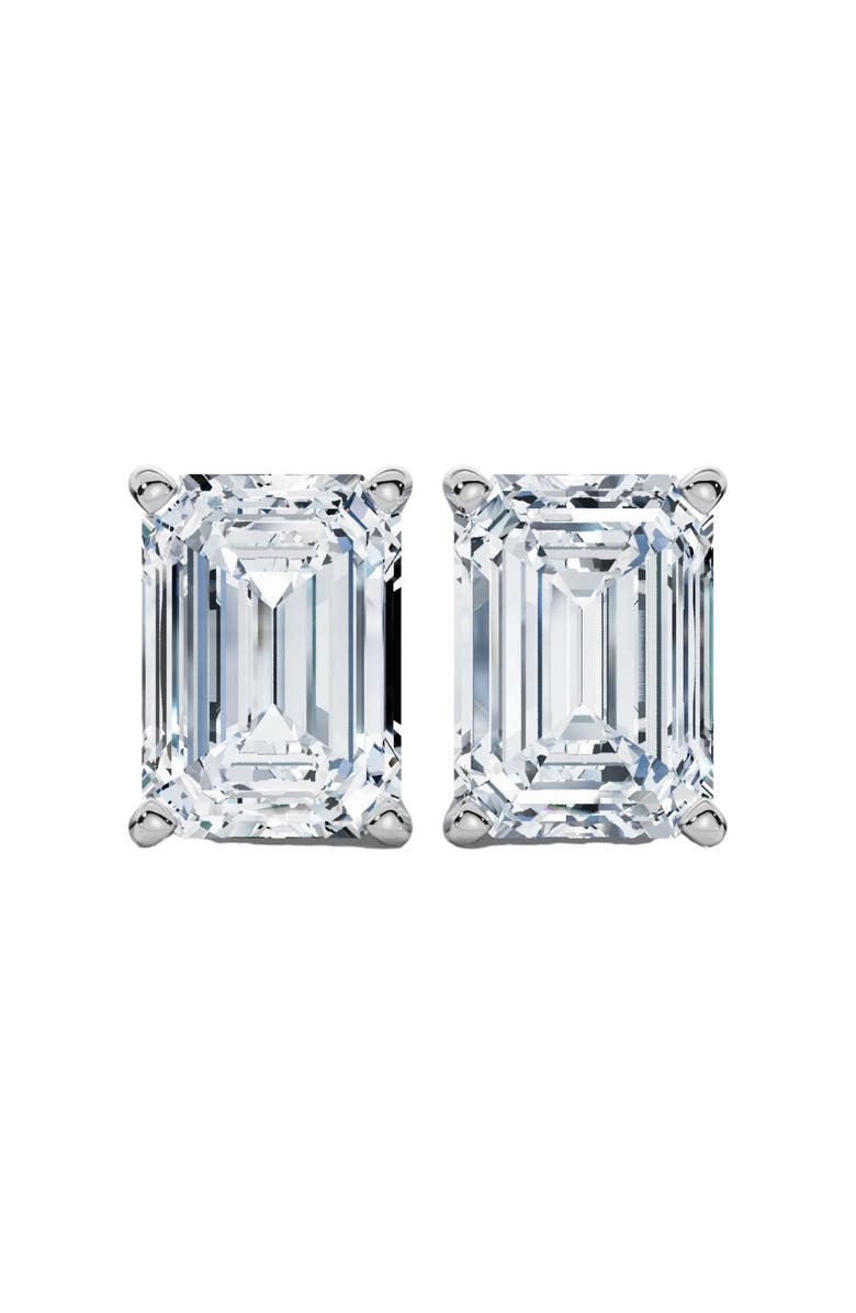 Bliss Diamond 2Ct TW Emerald Cut Diamond Studs 14k Gold Lab Grown, Main, color, 14K White Gold