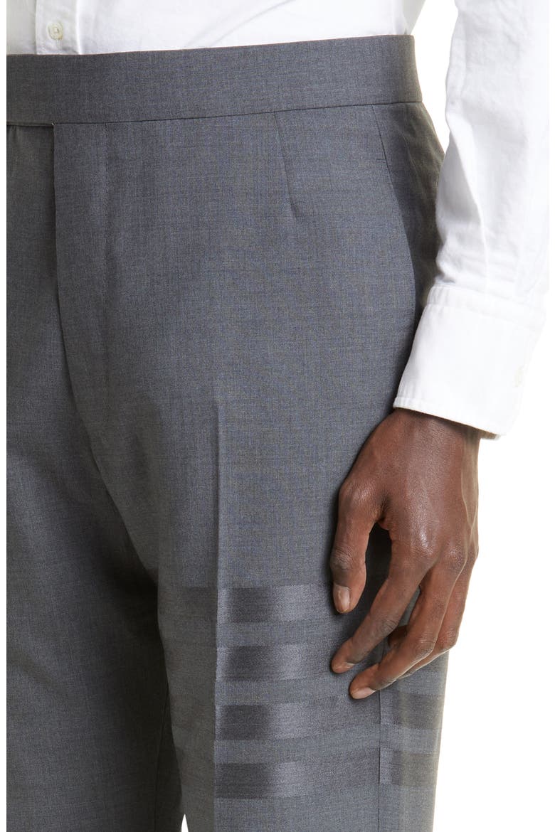 4-Bar Mélange Wool Pants, Alternate, color, DARK GREY
