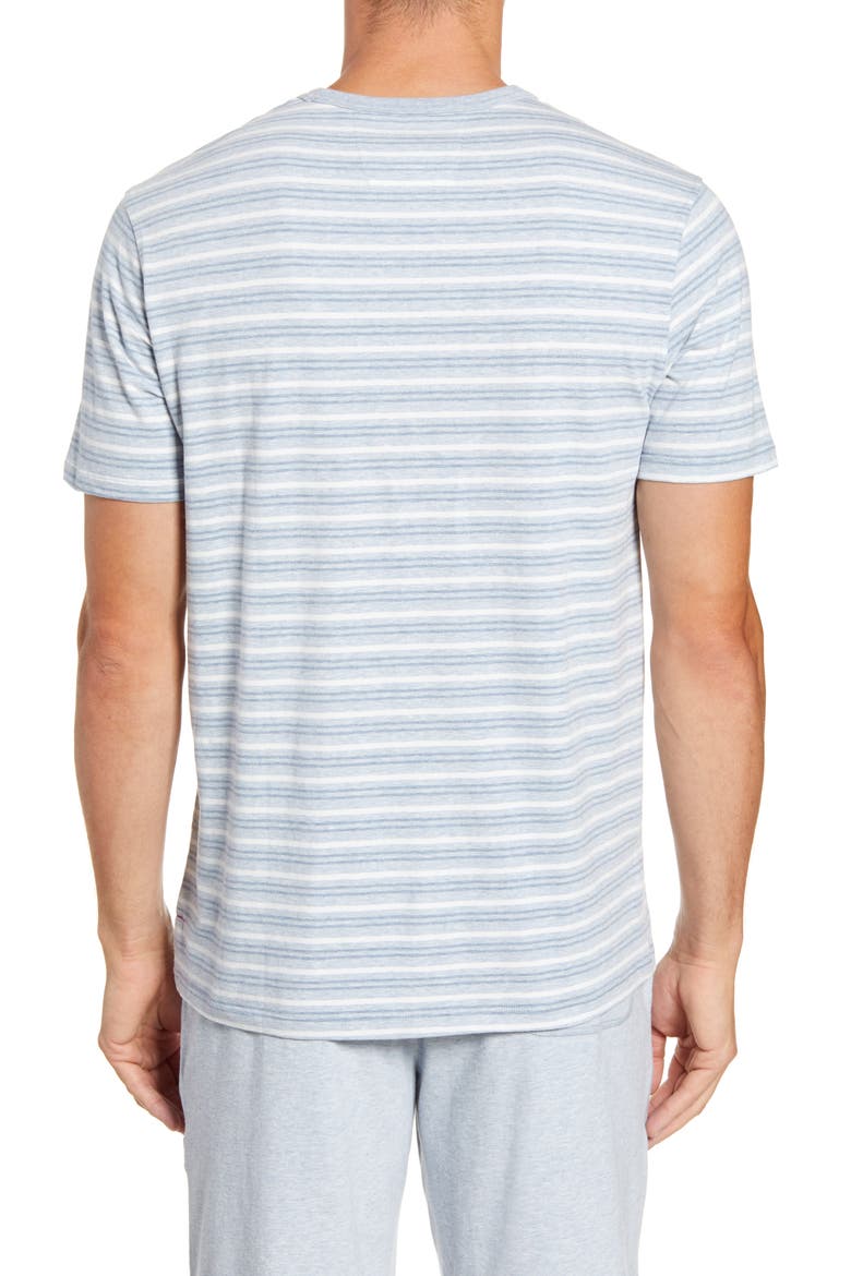Stretch Cotton & Modal Crewneck T-Shirt, Alternate, color, BLUE STRIPE