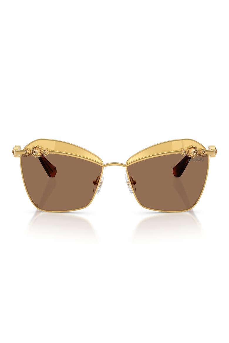 57mm Butterfly Sunglasses, Main, color, YELLOW GOLD / BROWN TAMPO GOLD