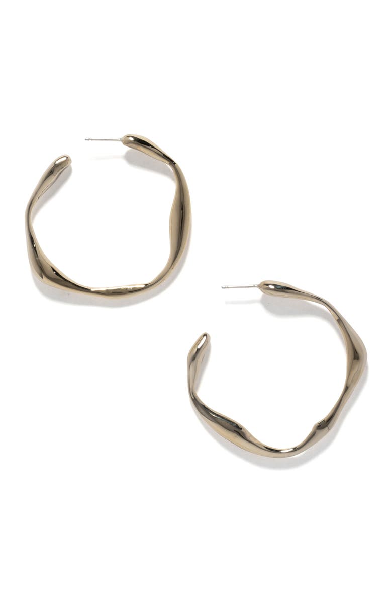 Onda Hoop Earrings, Main, color, GOLD