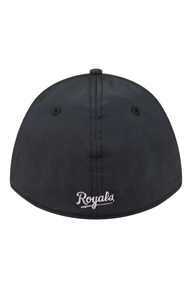 Men's New Era  Black Kansas City Royals Metallic 39THIRTY M-Crown Flex Hat, Alternate, color, Black