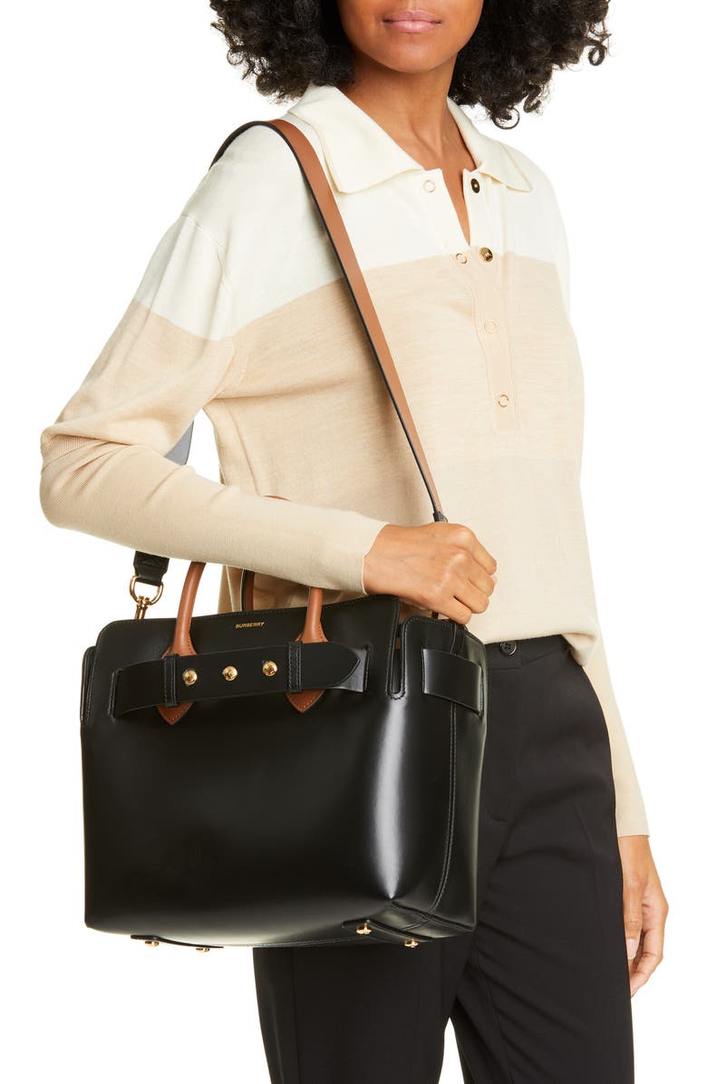 Burberry Small Belt Triple Stud Leather Bag, Alternate, color,