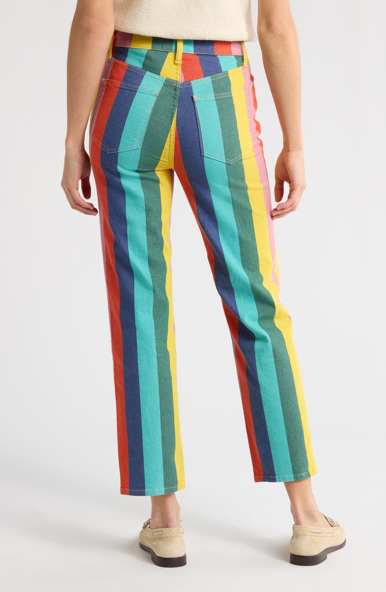 Boden High Waist Stripe Stretch Jeans, Alternate, color, 