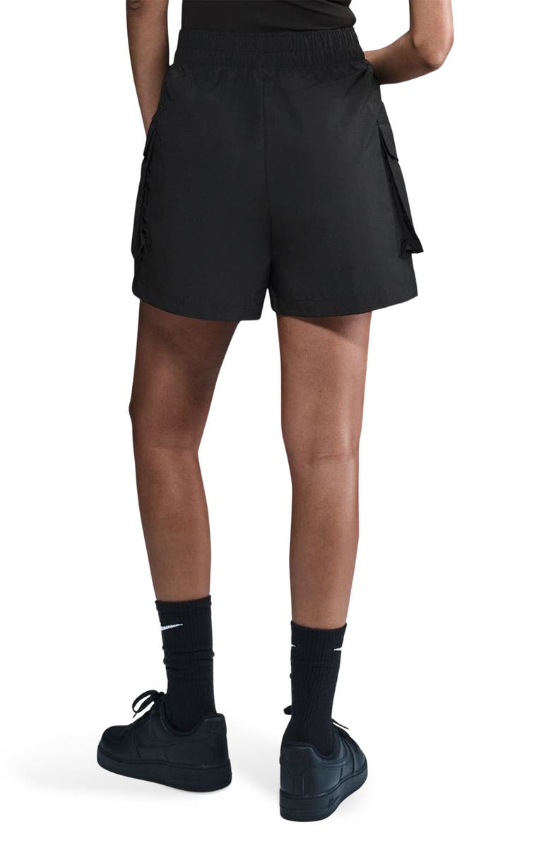 Nike Sportswear Essential Woven High Waist 5-Inch Cargo Shorts, Alternate, color, Black/ White