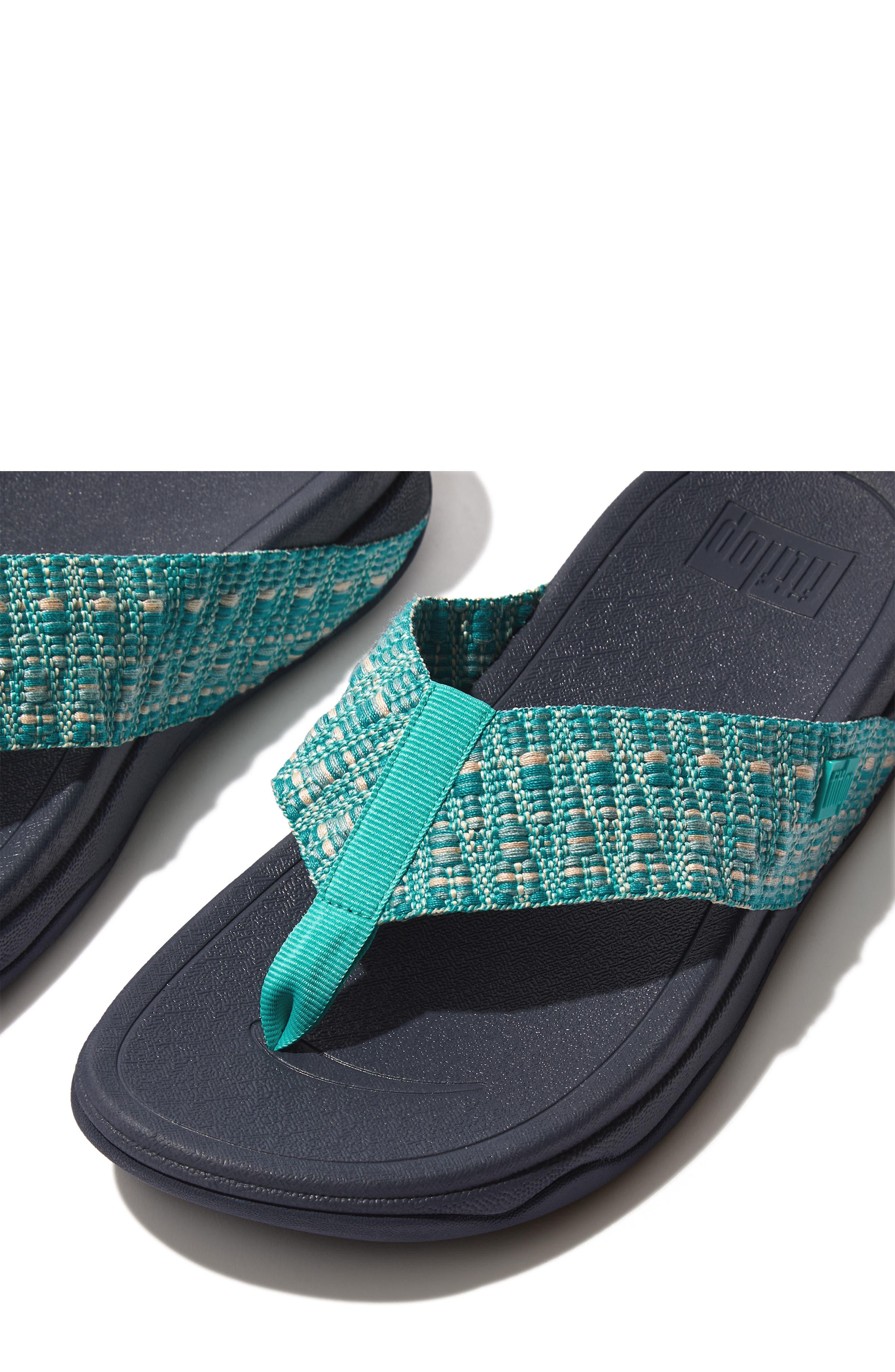Surfa Geo Webbing Flip Flop, Alternate, color, TAHITI BLUE