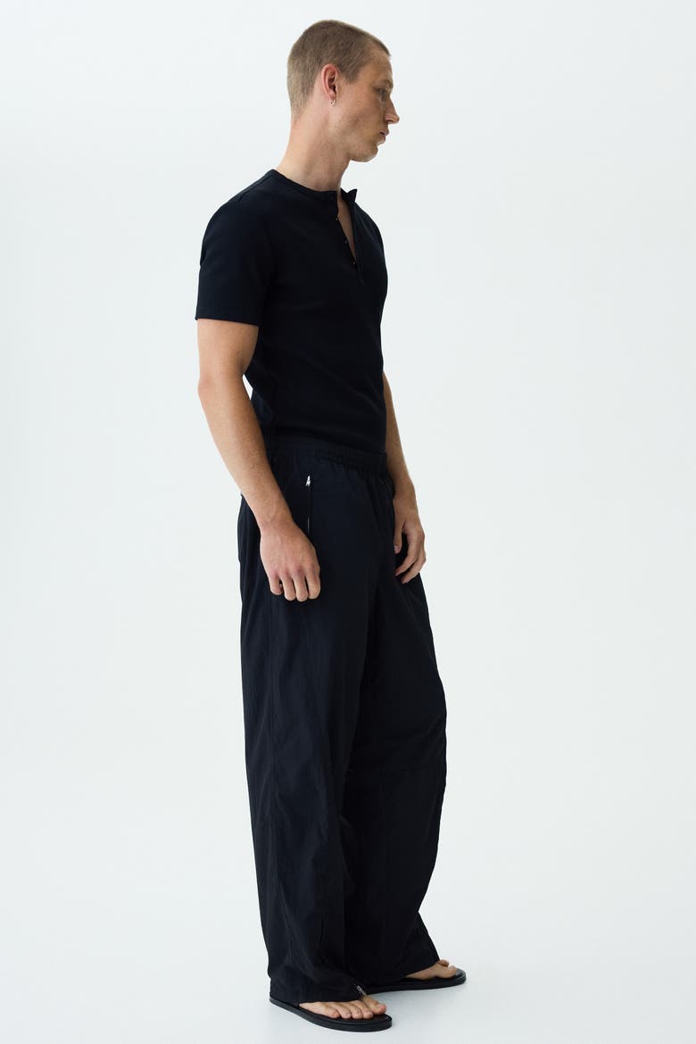 Loose-fit Nylon Track Pants, Alternate, color, Black
