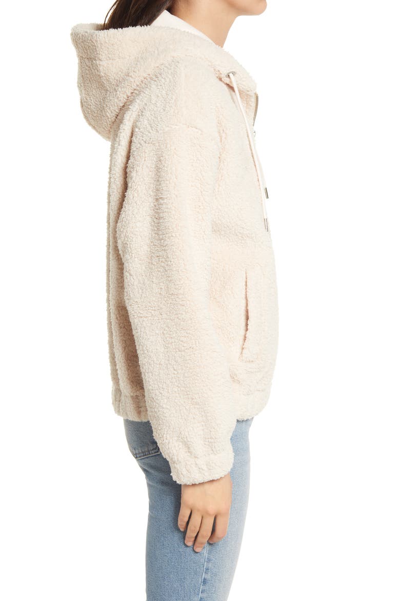 Faux Shearling Hoodie, Alternate, color, CREAM