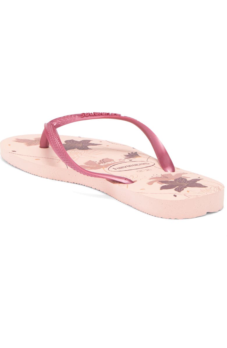 Havaianas Slim Flip Flop, Alternate, color, Ballet Rose/Golden