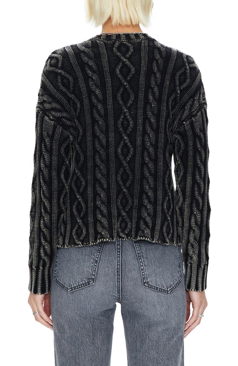 Pistola Eva Rib Knit Frayed Edge Cotton Sweater, Alternate, color, 