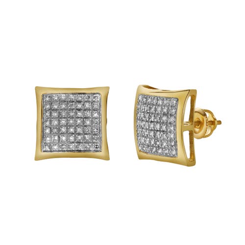 Luvmyjewelry Travessura 10k Yellow Gold Diamond Unisex Earrings In 10k Yellow Gold