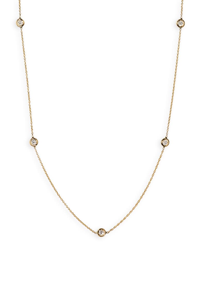 Layered Diamond Station Necklace, Alternate, color, YELLOW GOLD