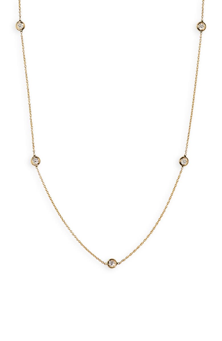 Roberto Coin Layered Diamond Station Necklace, Alternate, color, 