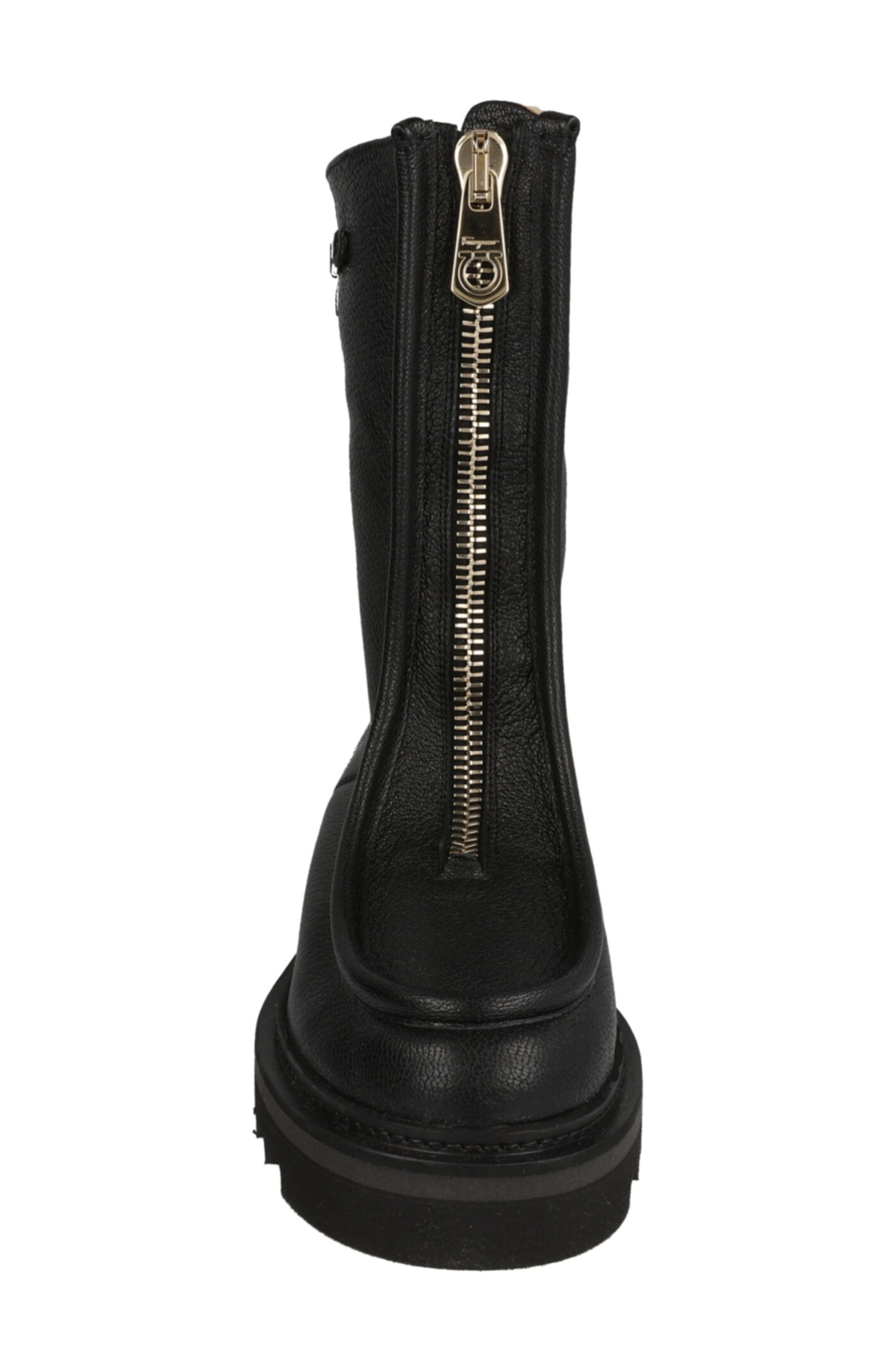 FERRAGAMO Eurialo Leather Boot, Alternate, color, Black