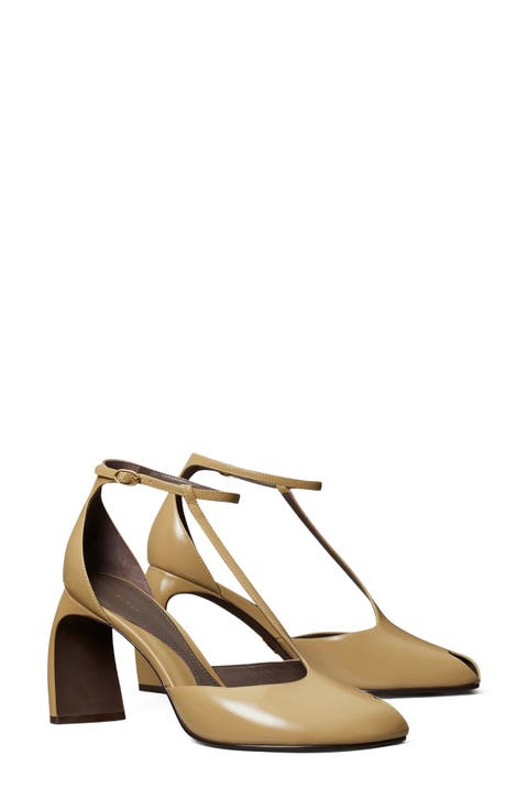 T-Strap Peep Toe Pump (Women)