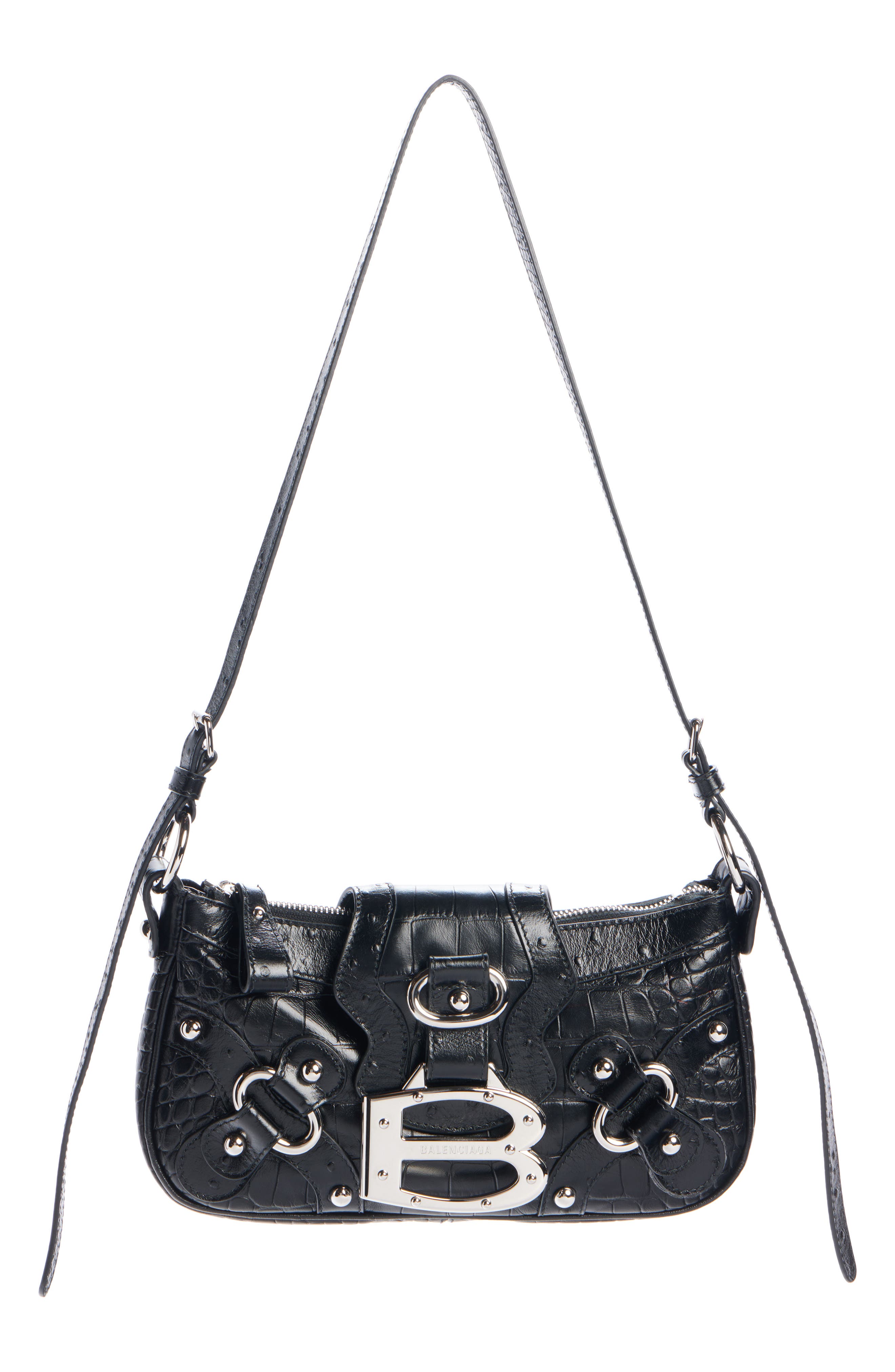 Balenciaga Small Essex Calfskin Leather Shoulder Bag, Main, color, 