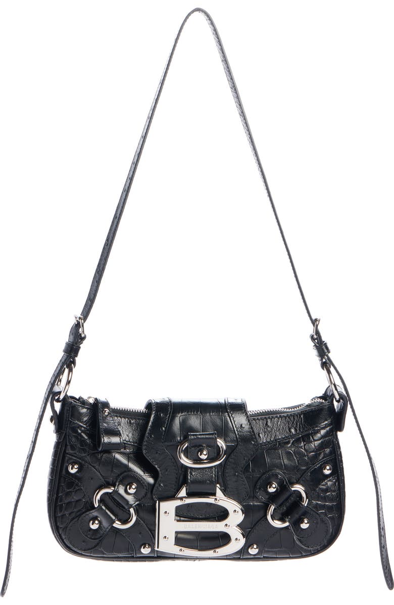 Balenciaga Small Essex Calfskin Leather Shoulder Bag, Main, color,