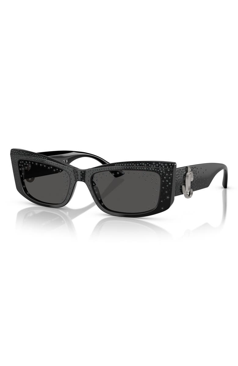 Jimmy Choo 55mm Pillow Sunglasses, Alternate, color, Black / Dark Grey