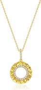 SUZY LEVIAN Cubic Zirconia Sunburst Pendant Necklace