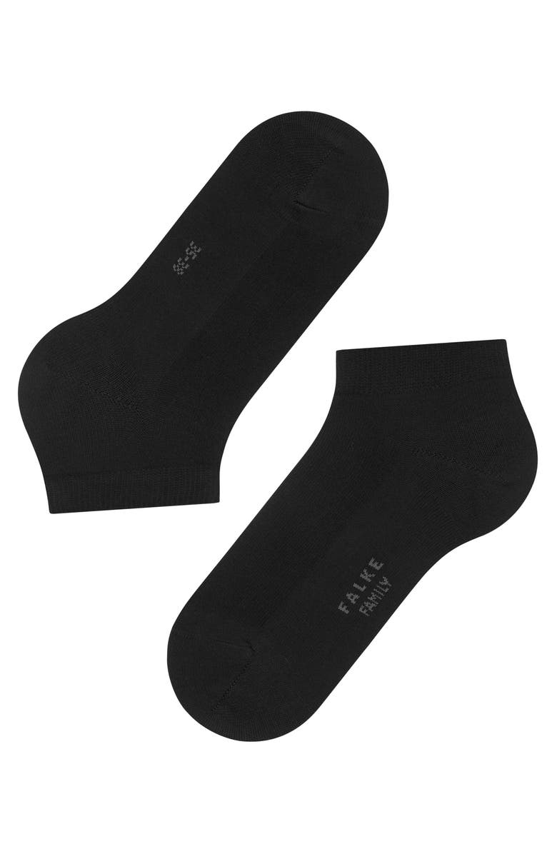 Falke Family Sustainable Cotton Sneaker Socks, Alternate, color, Black