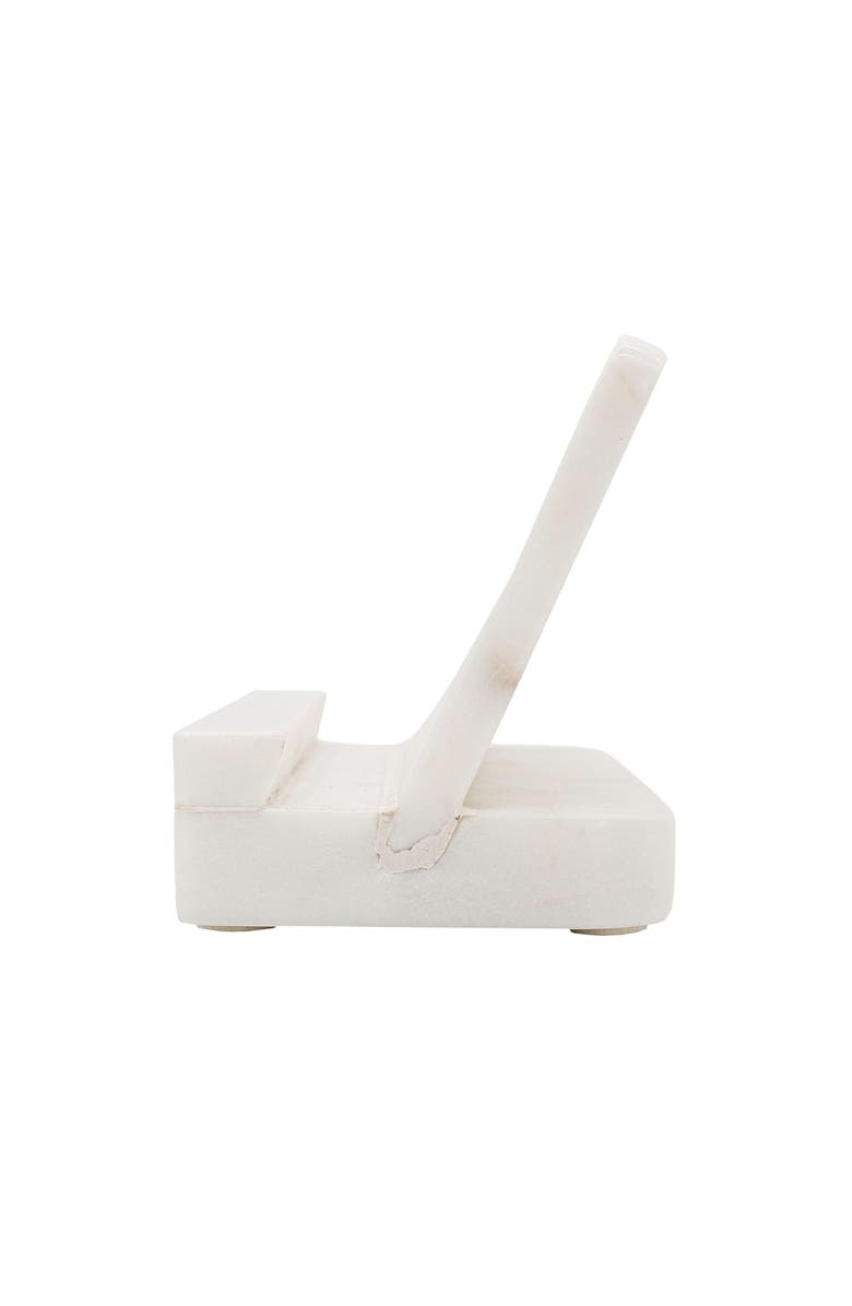 Foreside Home and Garden 7.75" x 8.5" Kendal White Marble Premium Kitchen Cook Book Holder w/ Foam Feet, Alternate, color, White