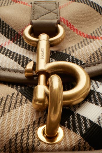 ハンドバッグ Burberry Messenger B Clip Small Bag Small B Clip Messenger Bag in Sand - Women, Cotton, Nylon