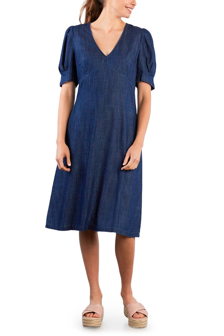 Blossom Puff Sleeve Denim Dress, Alternate, color, BLOSSOM BLUE