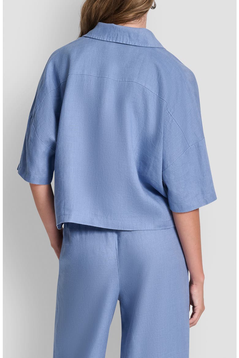 Linen Camp Shirt, Alternate, color, LIBERTY SKY