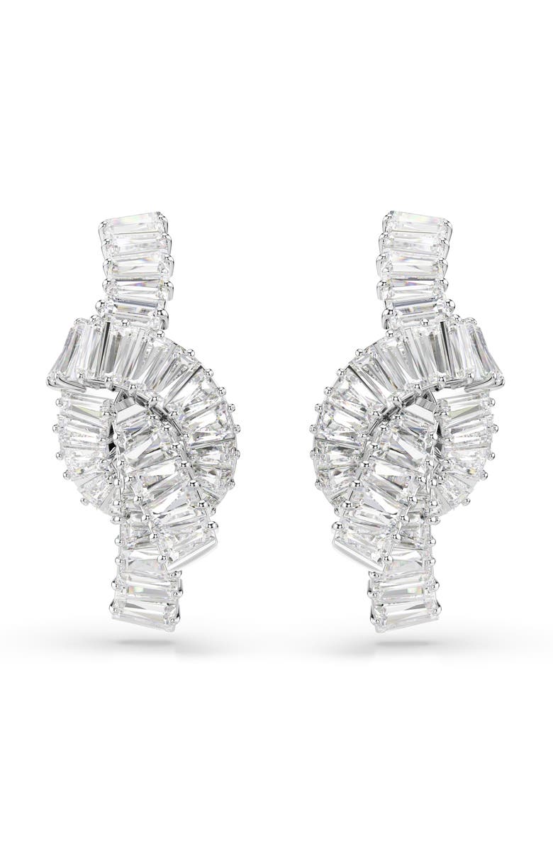Swarovski Matric Knot Drop Earrings, Alternate, color, White/ Silver