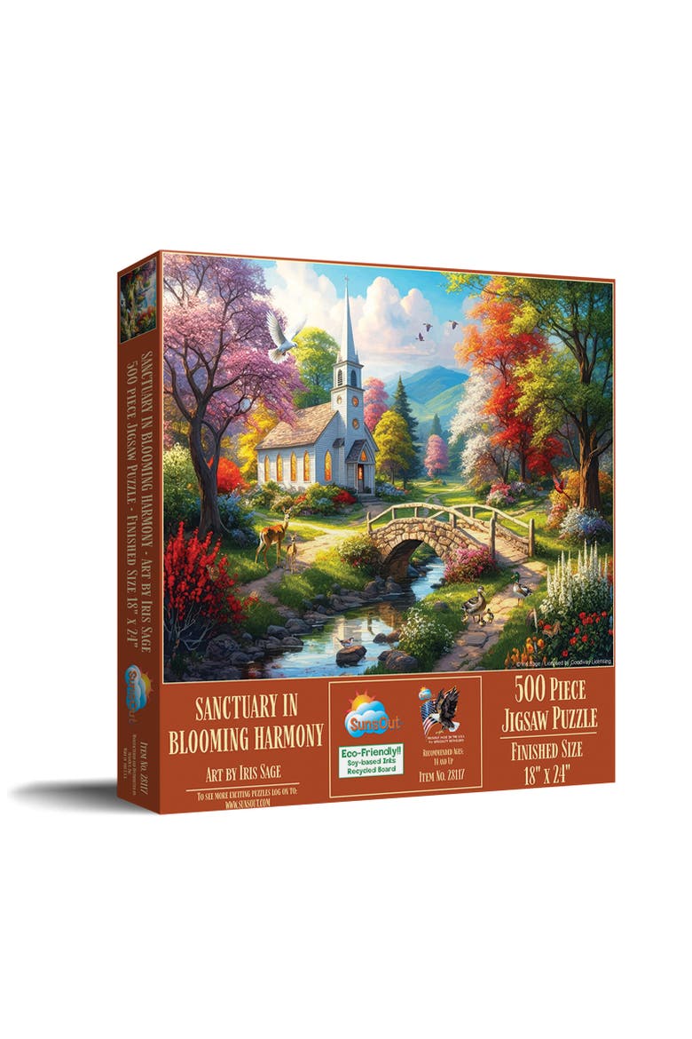 Sanctuary in Blooming Harmony 500 piece Jigsaw Puzzle for Adults, Main, color, Multicolor