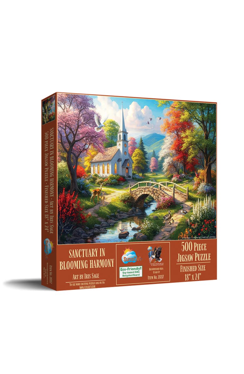 Sunsout Sanctuary in Blooming Harmony 500 piece Jigsaw Puzzle for Adults, Main, color, Multicolor