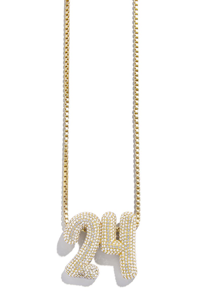 Lucky Number Bubble Necklace, Main, color, CLEAR