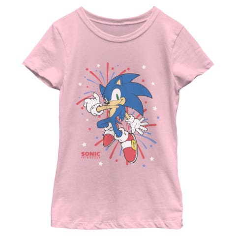 Girl's Sonic the Hedgehog 4th of July Fireworks  Graphic T-Shirt