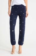 Simkhai Kandace Crystal Embellished Wool Blend Knit Joggers