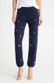 Simkhai Kandace Crystal Embellished Wool Blend Knit Joggers