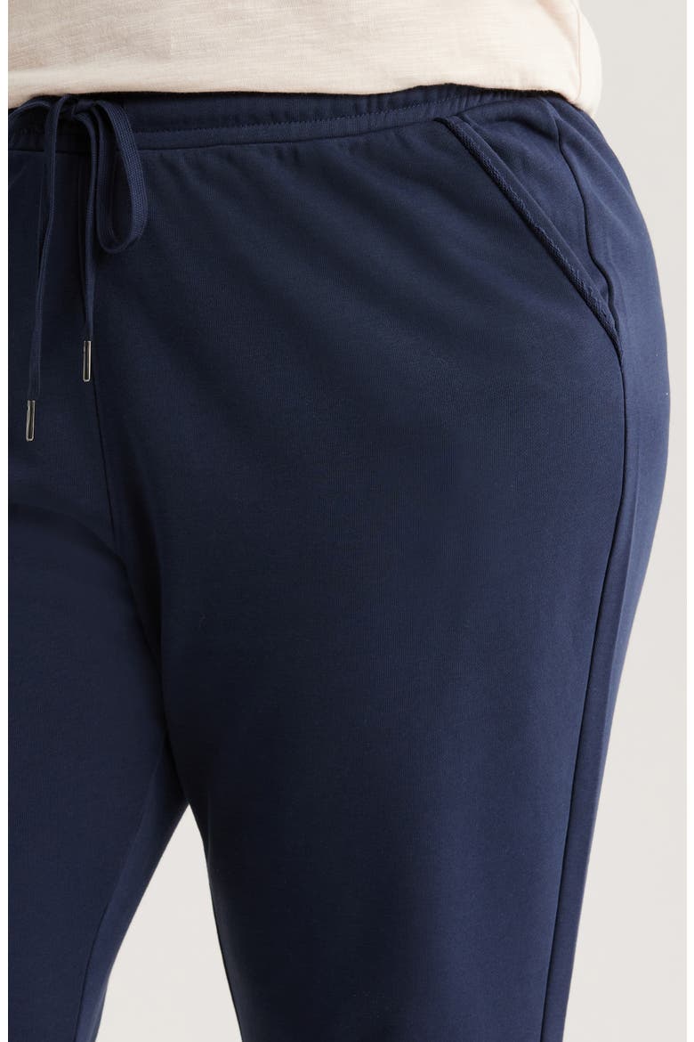 Drawstring Terry Flare Pants, Alternate, color, NAVY STILL
