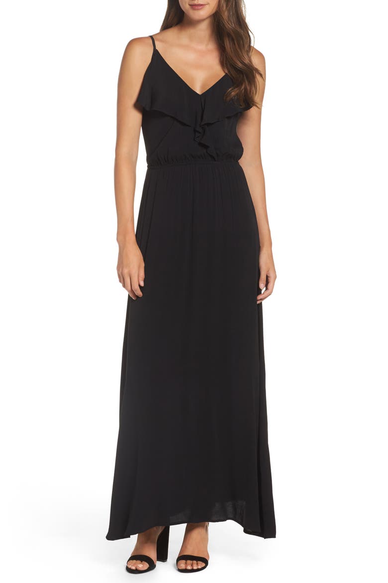 Blouson Maxi Dress, Main, color, BLACK
