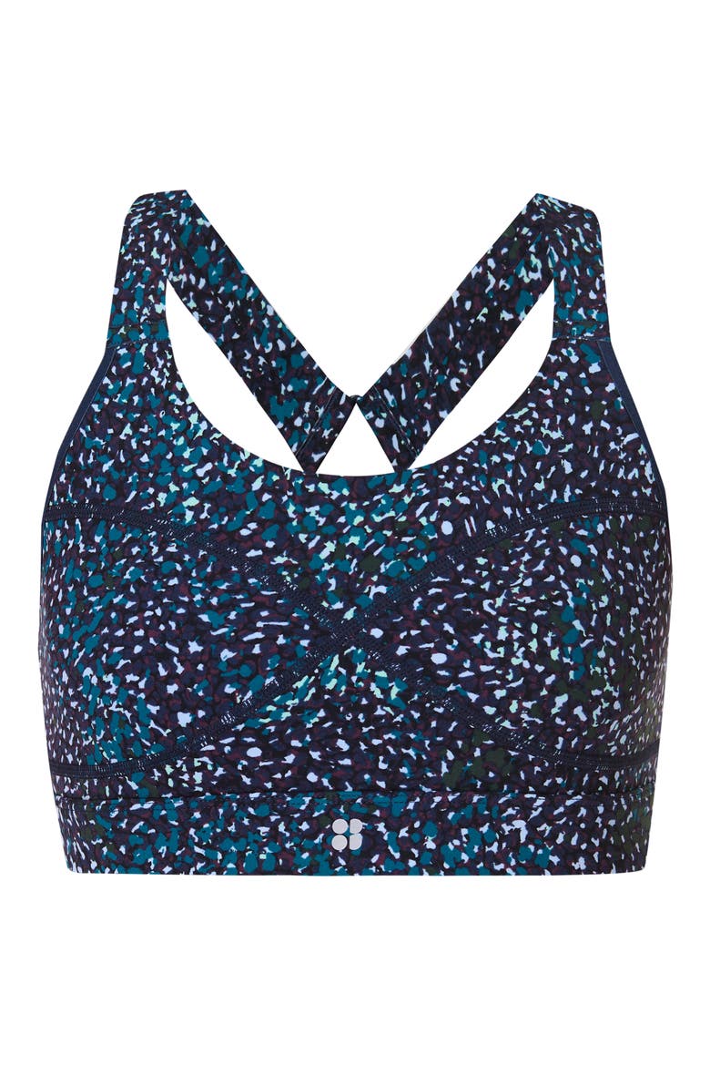 Power Medium Support Sports Bra, Alternate, color, BLUE AURORA PRINT