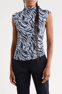 NORDSTROM RACK Sleeveless Ruched Mock Neck Top