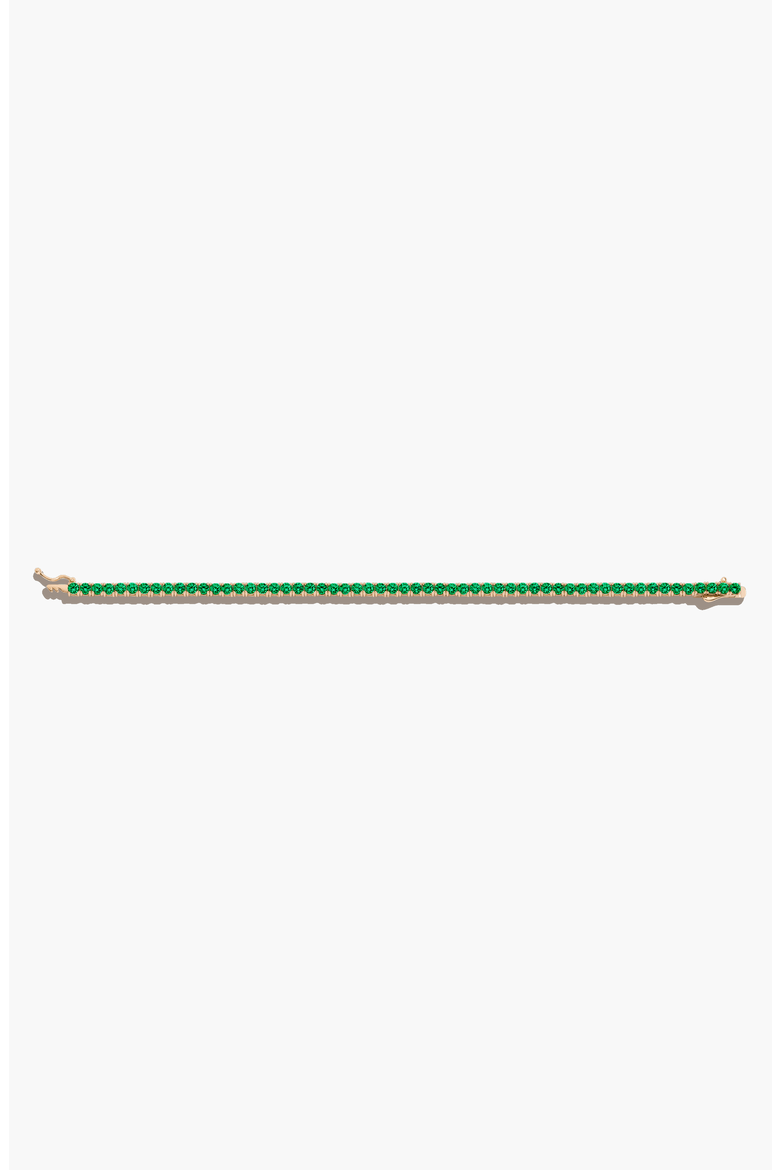 Lab Grown Green Emerald Tennis Bracelet - 3ct, Alternate, color, Yellow Gold Vermeil