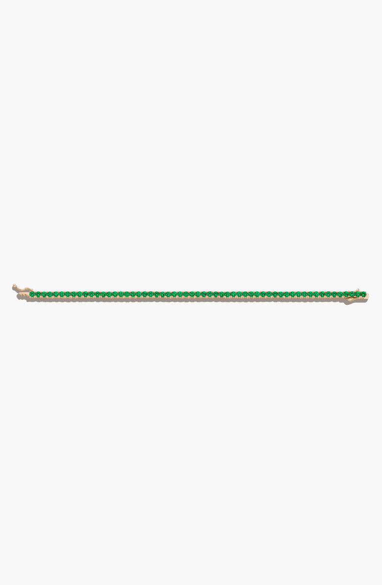 Aurate New York Lab Grown 3ct Green Emerald Tennis Bracelet, Alternate, color, Green Emerald