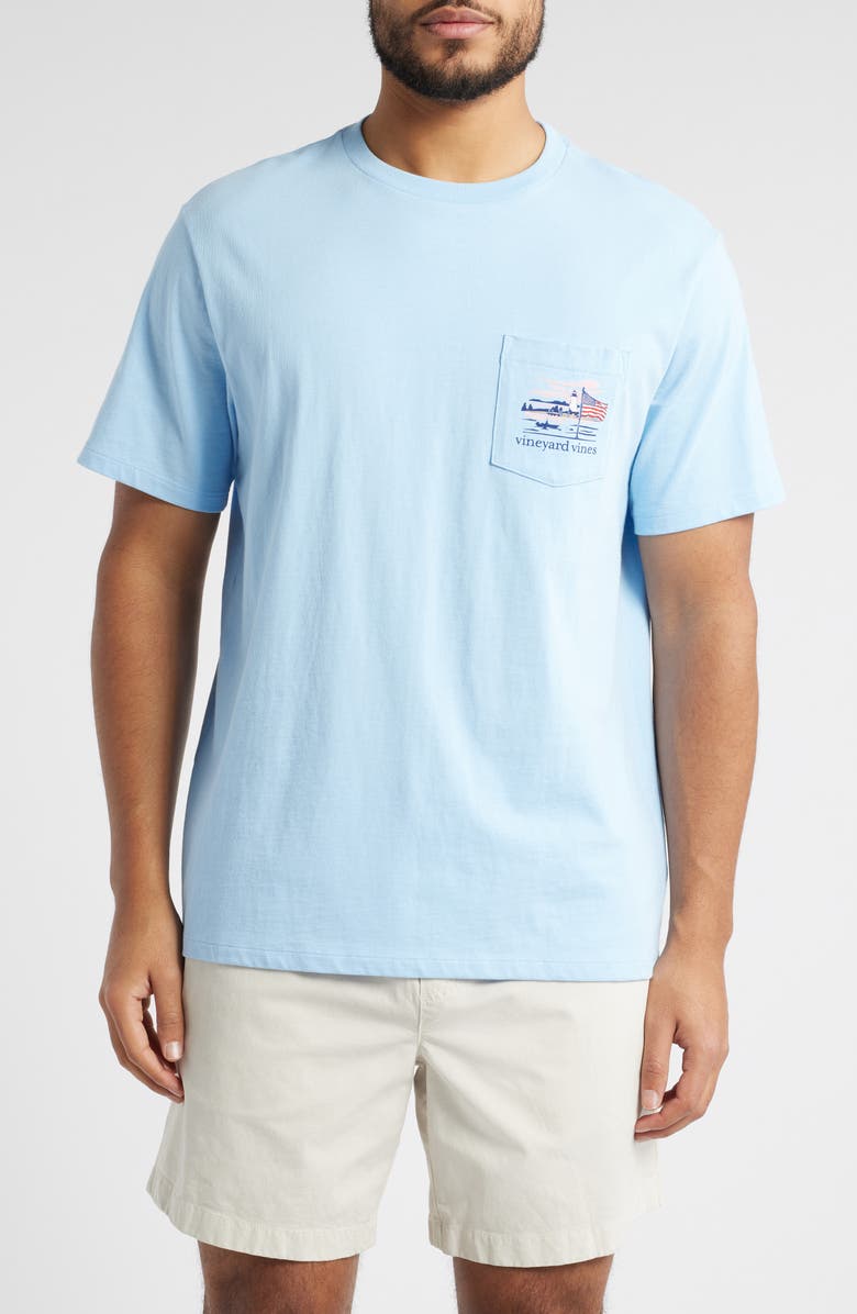 vineyard vines Lighthouse Wakes Pocket Graphic T-Shirt, Main, color, 
