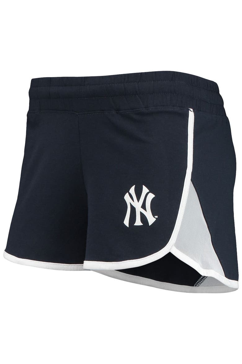 Women's New Era Navy New York Yankees Stretch French Terry Shorts, Alternate, color, Navy