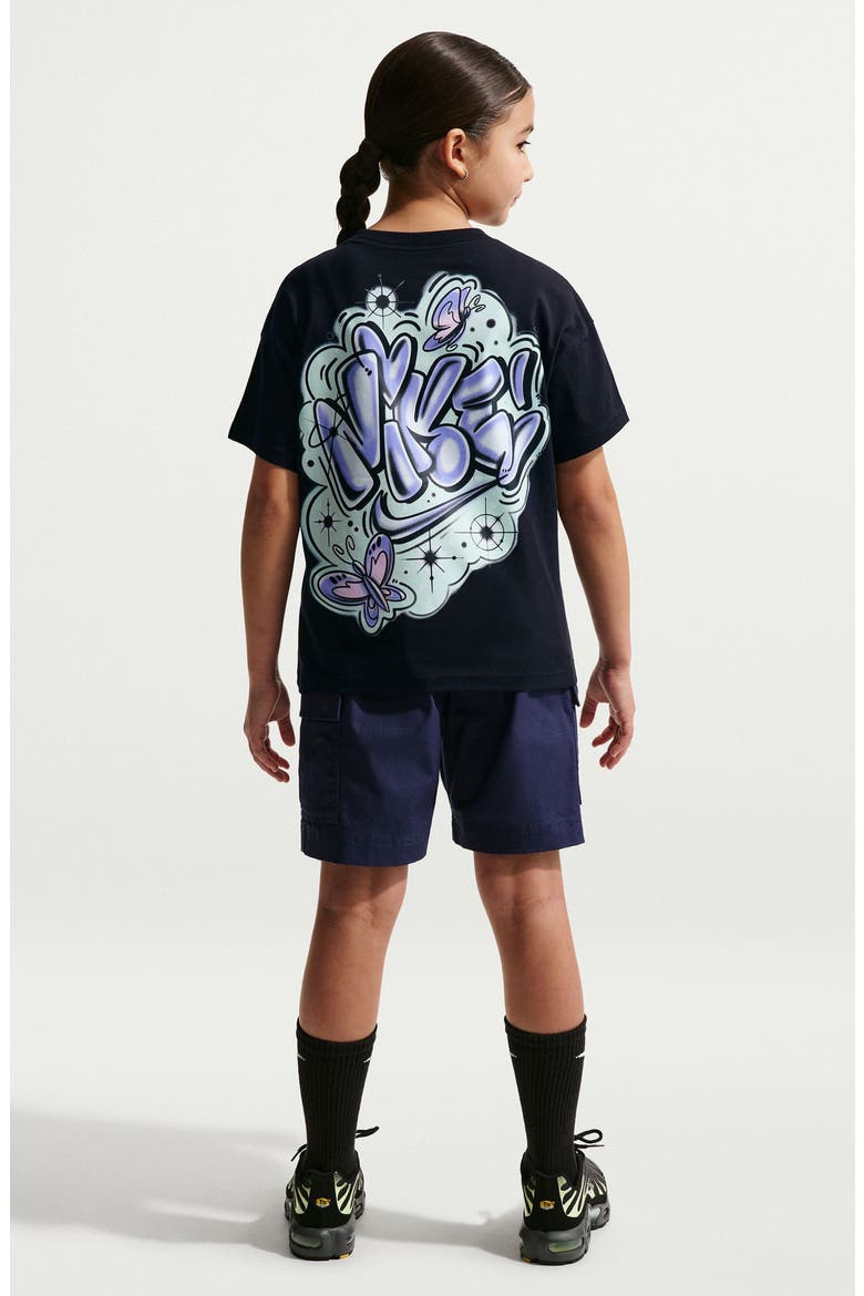 Kids' Airbrush Graphic T-Shirt, Alternate, color, BLACK