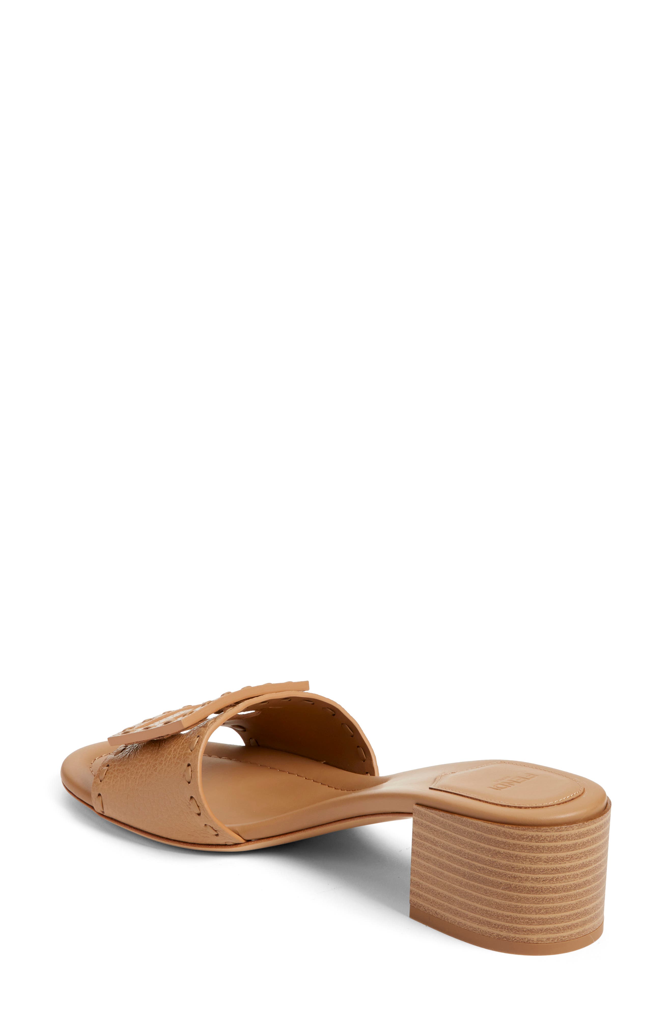 Fendi Baguette Slide Sandal, Alternate, color, F1wyd Cammello Bag