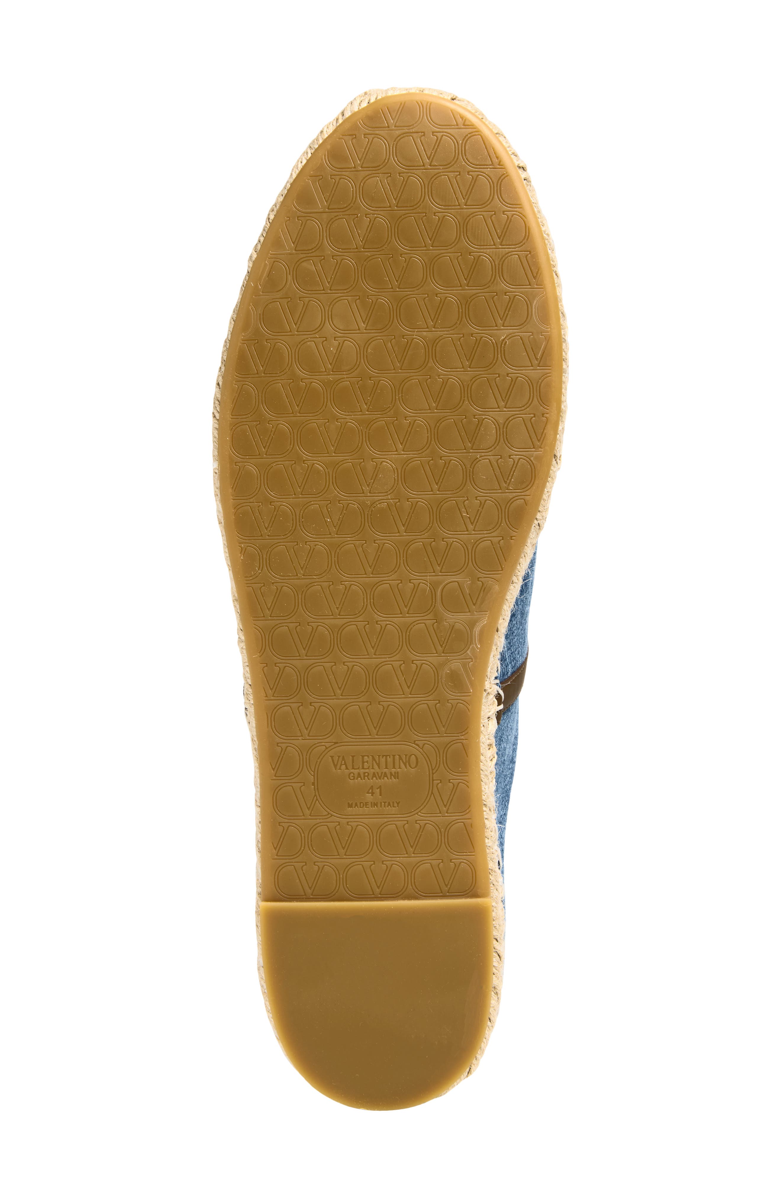 Valentino Garavani VLOGO Denim Espadrille Mule, Alternate, color, Denim